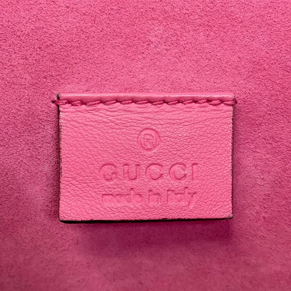 Gucci Dionysus Shoulder Bag 400249 Beige Dark Brown Pink PVC Suede